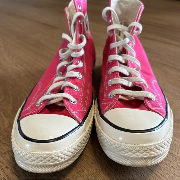 Converse Chuck Taylor High Top Hot Pink Canvas Sneakers Size 12 Barbiecore - Picture 8 of 12